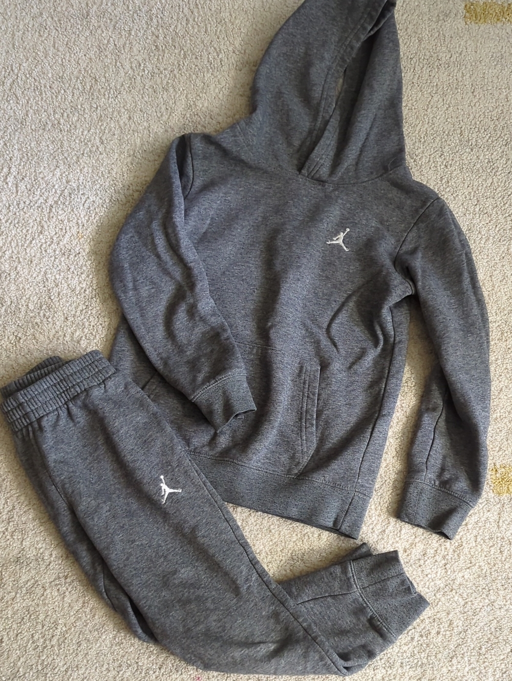 Jordan Gray Hoodie and Jogger Set with White Jumpman